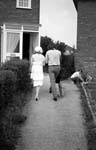 Jess and Lyn arriving home  on their wedding day, Erdington.