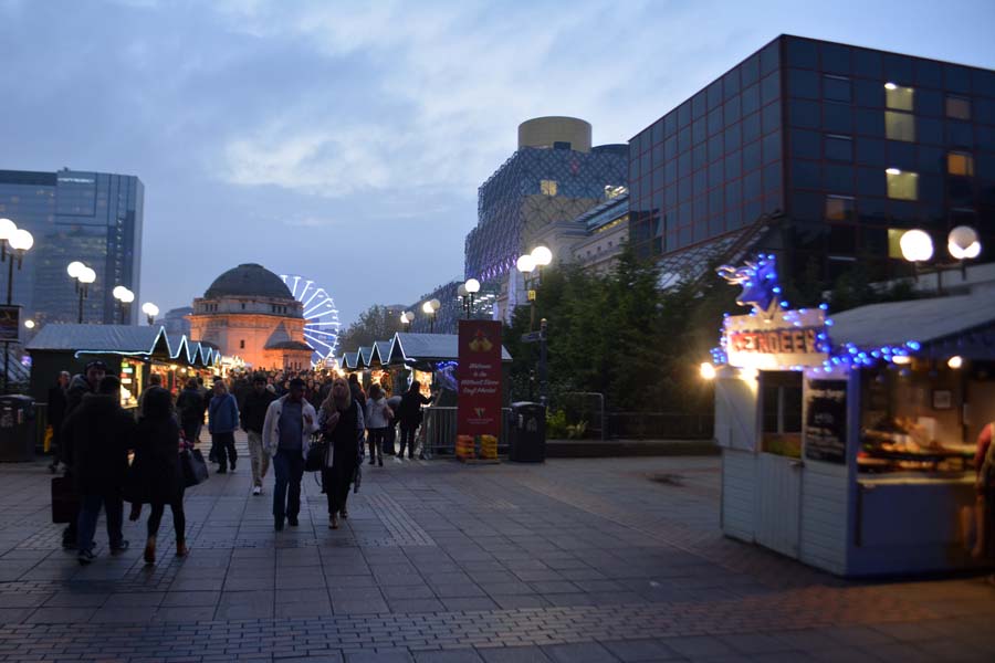 The night approaches, Centenary Square, Birmingham.