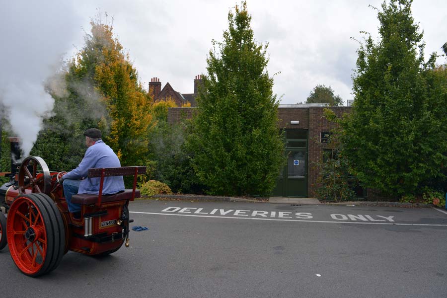 The red steam engine, Winterbourne gardens, Birmingham.