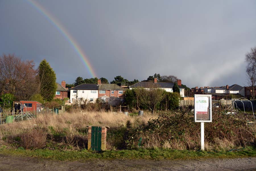 Community notice board, allotment, Erdington.