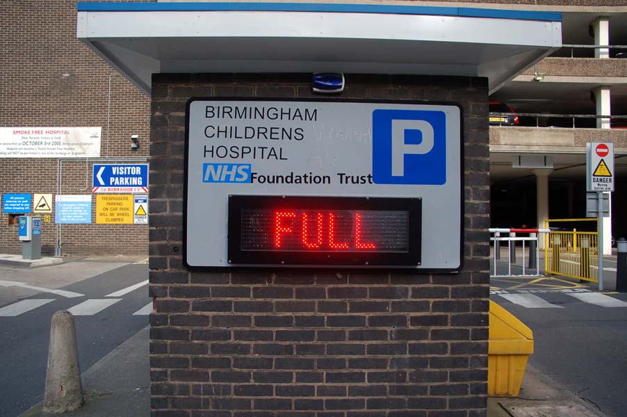 Car park, the children's hospital.