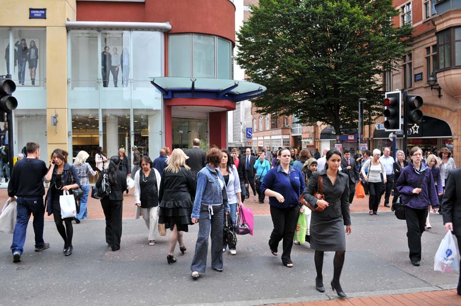 Corporation  street in full flow.