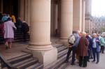 Day trippers at the museum and art gallery, Chamberlain Square.