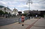 Girl in a bright dress.