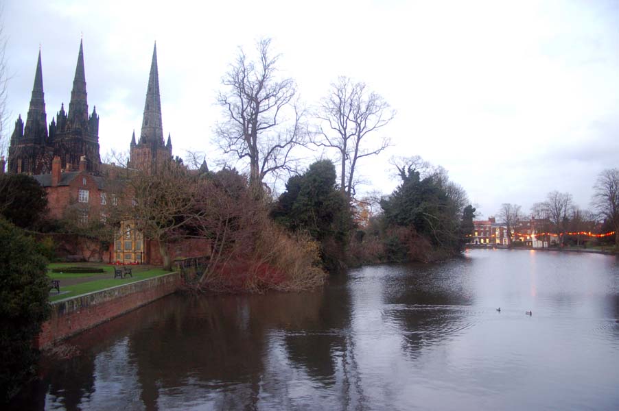 The Minster pool at Christmas.