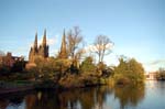 The three spires of  Lichfield cathedral.