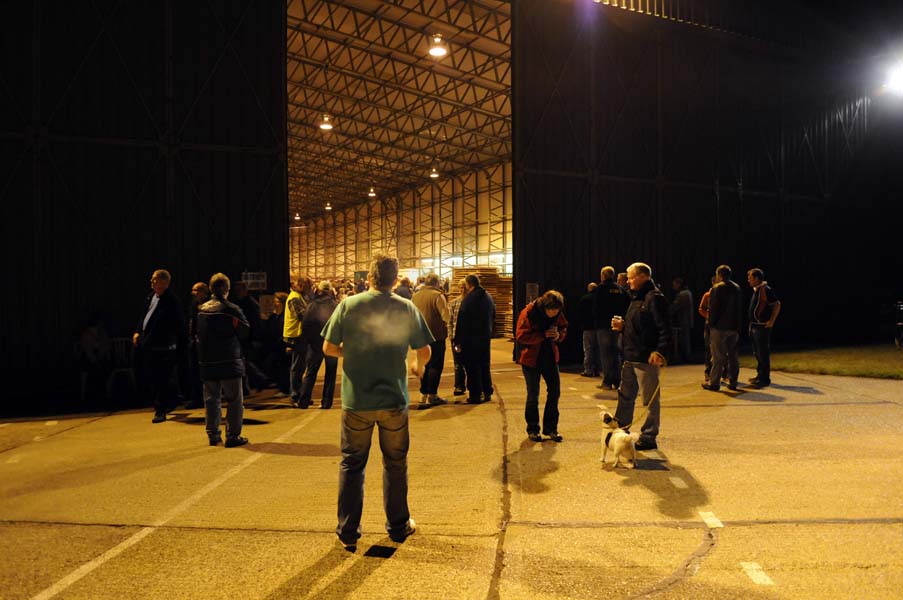 The indoor flight hanger.