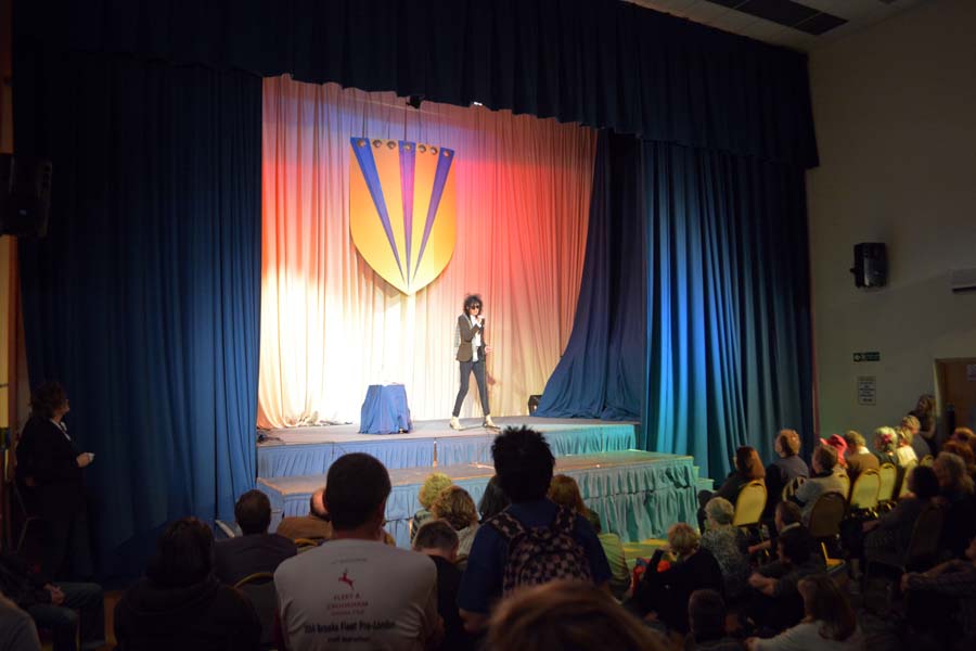 John Cooper Clarke in full flow, Laugharne.