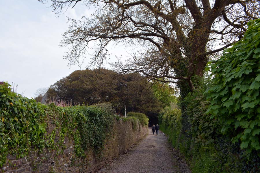 Lane leading to the church in which Dylan Thomas is laid to rest.