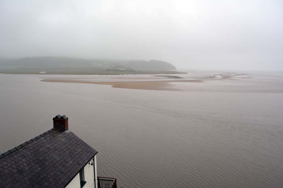 Looking out from the boathouse Dylan  Thomas and family lived in, Laugharne.