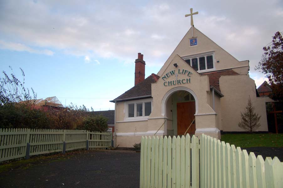 Church and fence.