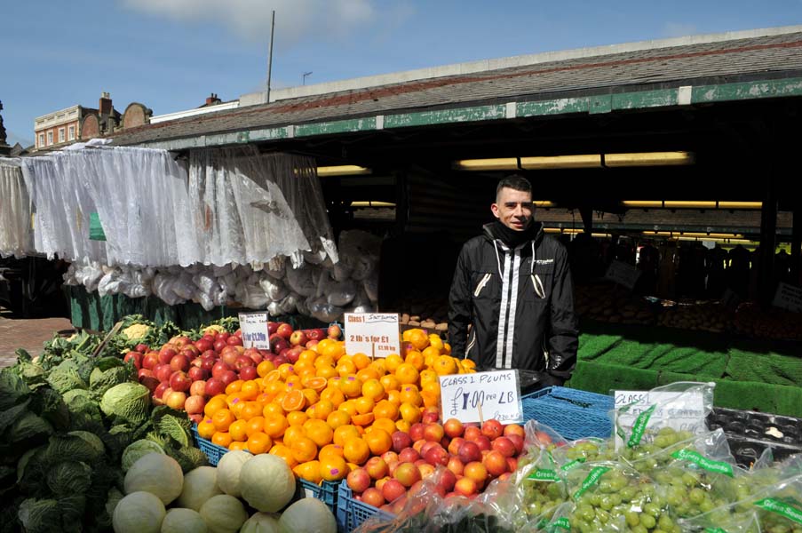 Dudley market, serving since the 12th century.