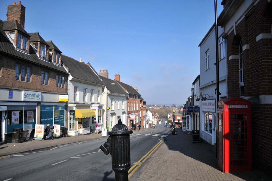 Looking down Coleshill High Street.