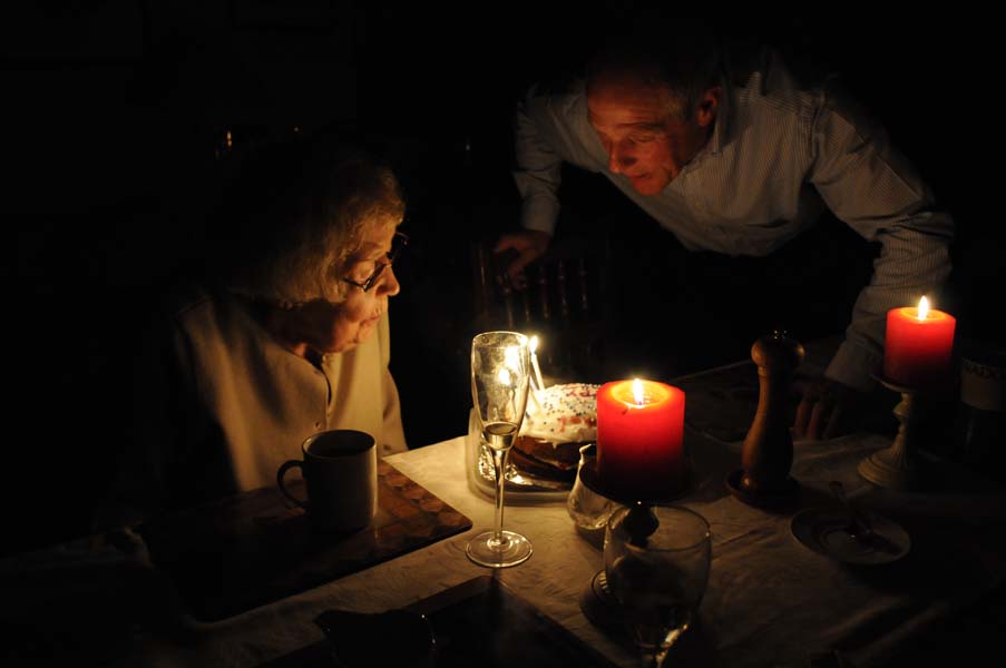 Mother and son on a shared birthday.