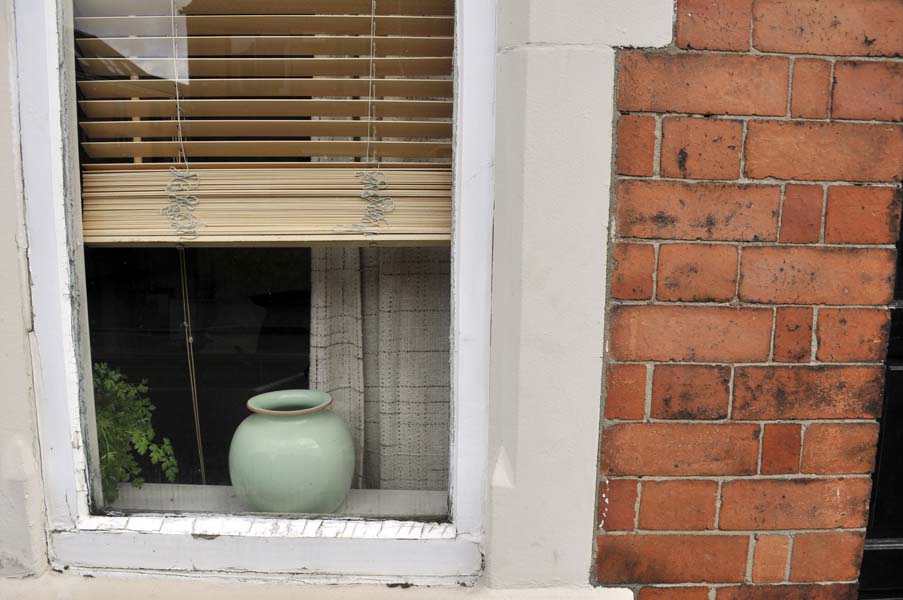 Pot in a window.