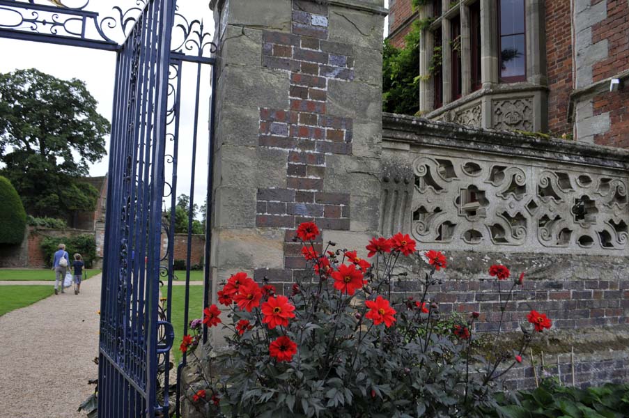 Red flowers, Charlecote house.