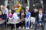 Customers at the ice cream shop, Henley.