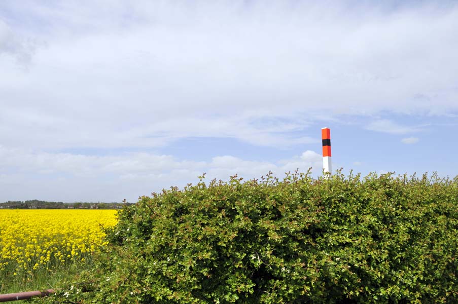 Marker for a gas pipeline.